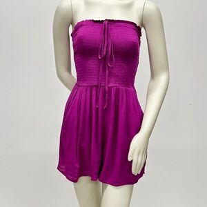Wild Fable Strapless Magenta Romper